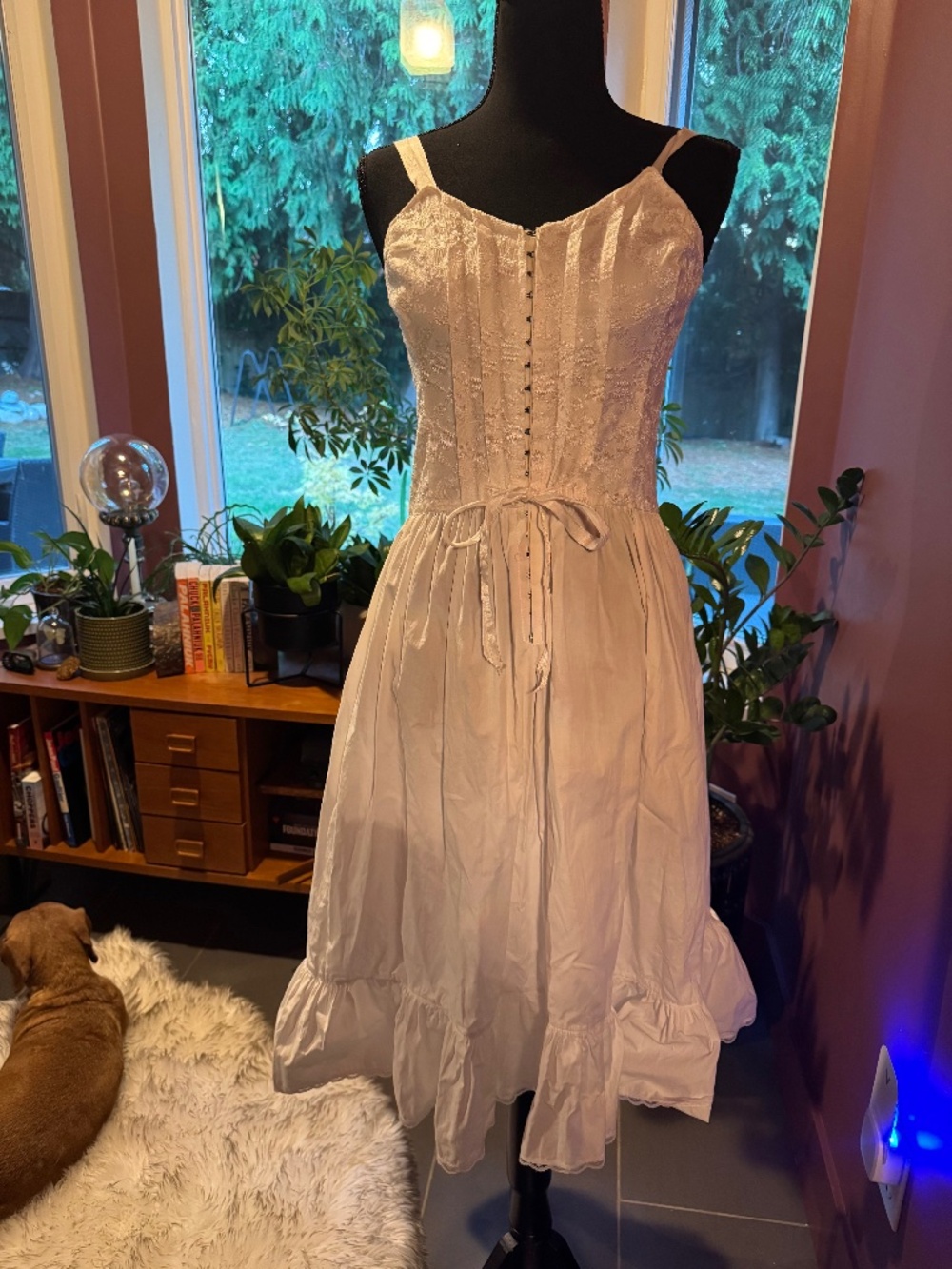 Vintage White Lace Corset Victorian Chemise Dress | Romantic Gothic and Renaissa